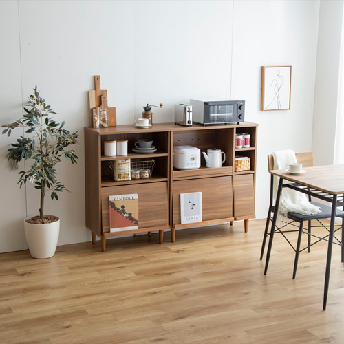 幅81cm】フラップ扉レンジ台 【WRK134039】 棚・シェルフ・ラック