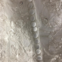 華麗灰白色 A 字形無袖精緻蕾絲連身裙婚禮/招待會/餘興派對 第6張的照片