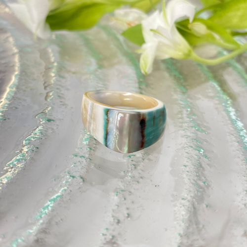 夜光貝 自然指輪 17号 ※サイズ特殊の為、説明お読み下さい