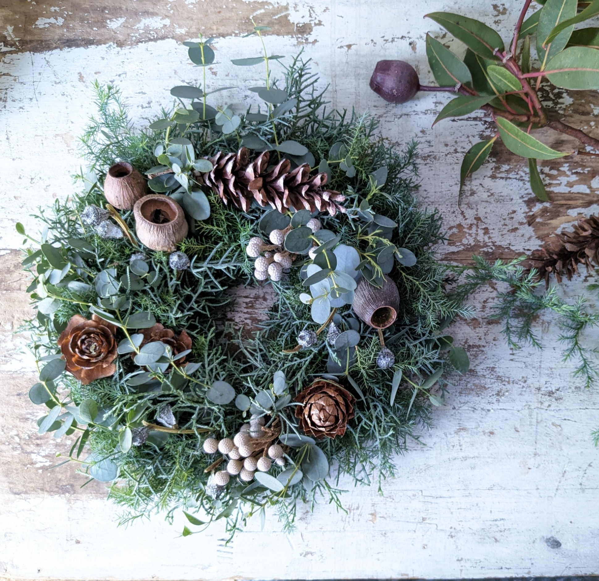 クリスマスリース　フレッシュリース　グリーンリース　おしゃれ　癒し　no.4 早割クリスマス2023】フレッシュリース*green/white リース