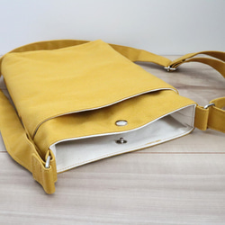 【特別価格】長財布がすっぽり入る大人のミニショルダーバッグ　帆布バッグ　ポシェット　ミニバッグ　No.376 4枚目の画像