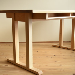 棚付きダイニングテーブルW150　国産ひのき無垢材 3枚目の画像