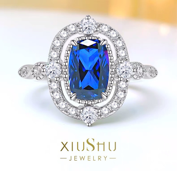 20万円相当　良質天然ブルーサファイア1.04ct＆ダイヤモンドPtリング９．５ｍｍ×８．８ｍｍ