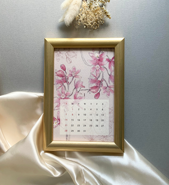 2024 フラワーカレンダー 12ヶ月の花 総柄版 はがきサイズ【C】 9枚目の画像