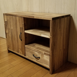 ハンドメイド家具 キャスター付きで出し入れが楽に出来る隙間収納 棚