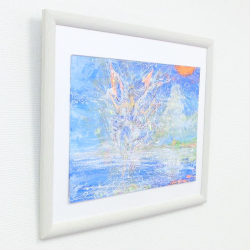 原画「降りそそぐ自然の恵み」 額サイズ55×44㎝ パワーアート 絵画