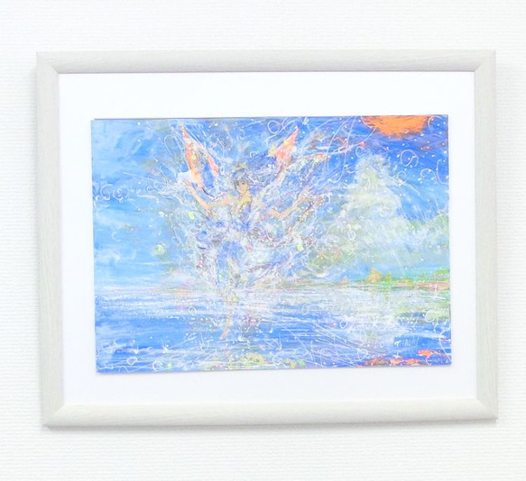 原画「降りそそぐ自然の恵み」 額サイズ55×44㎝ パワーアート 絵画