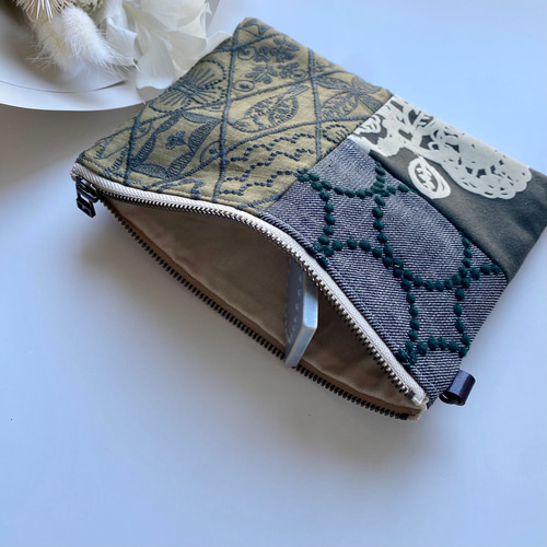 【専用】ハンドメイド☆ミナペルホネンポーチ mina perhonen trippie ポーチ -tambourine- (19×19cm) (2022aw