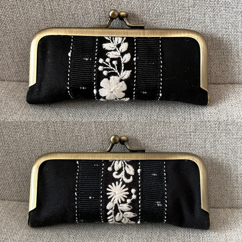 帆布】インド刺繍リボンの印鑑ケース☆各種 その他ミニ財布