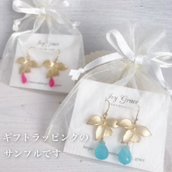 【SALE!!】14kgf＊ラブラドライト×ラピスラズリのフープピアス 5枚目の画像