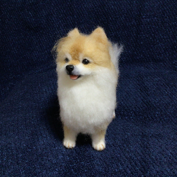 羊毛フェルト　ポメラニアン　立ち姿　犬　いぬ　ハンドメイド　イヌ 6枚目の画像