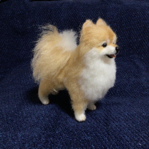 大人の上質 羊毛フェルト 犬【ポメラニアン】ぬいぐるみ