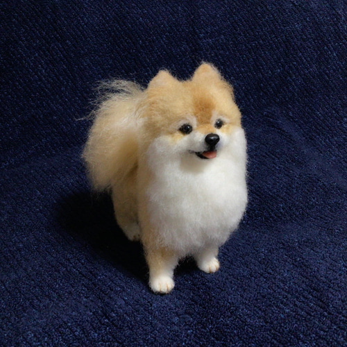 羊毛フェルト ポメラニアン 立ち姿 犬 いぬ ハンドメイド イヌ 羊毛