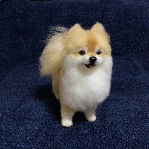 羊毛フェルト ポメラニアン 立ち姿 犬 いぬ ハンドメイド イヌ 羊毛 