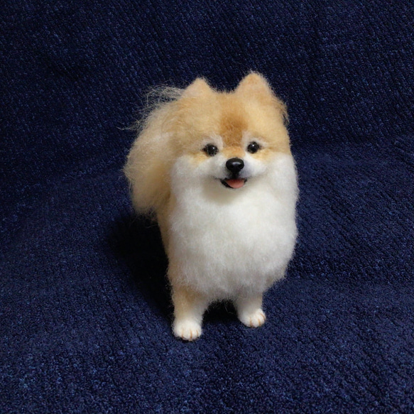 ハンドメイド　羊毛フェルト　犬　ポメラニアン　  28cm