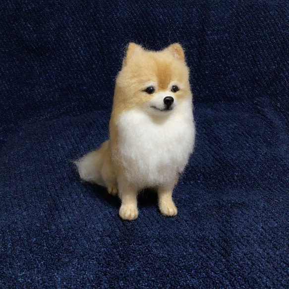 羊毛フェルト ポメラニアン 座り犬 いぬ ハンドメイド イヌ 羊毛