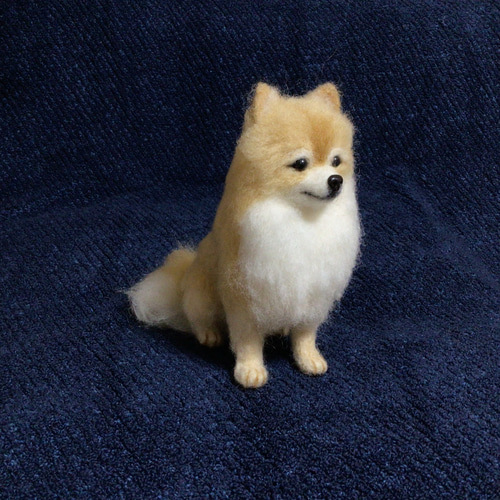 羊毛フェルト ポメラニアン 座り犬 いぬ ハンドメイド イヌ 羊毛