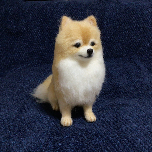 羊毛フェルト ポメラニアン 座り犬 いぬ ハンドメイド イヌ 羊毛