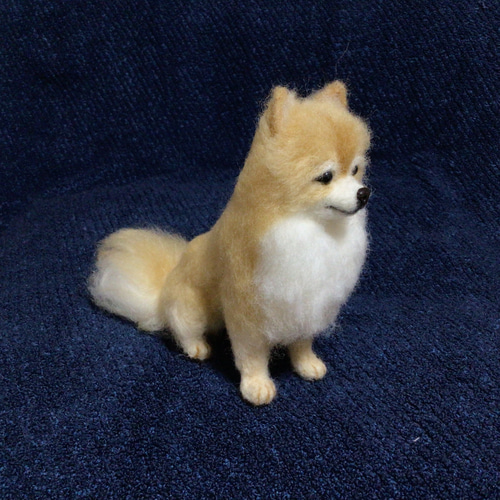 羊毛フェルト ポメラニアン 座り犬 いぬ ハンドメイド イヌ 羊毛