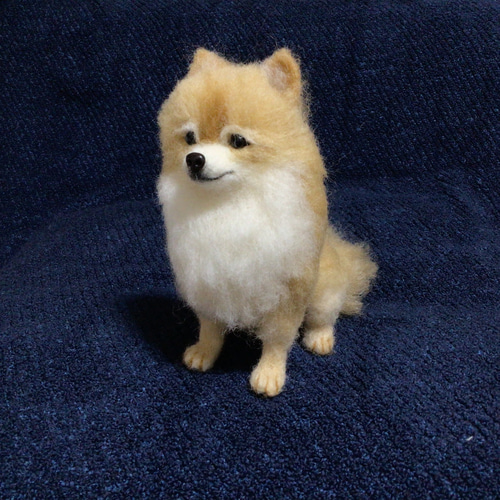 羊毛フェルト ポメラニアン 座り犬 いぬ ハンドメイド イヌ 羊毛