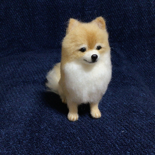 羊毛フェルト ポメラニアン 座り犬 いぬ ハンドメイド イヌ 羊毛