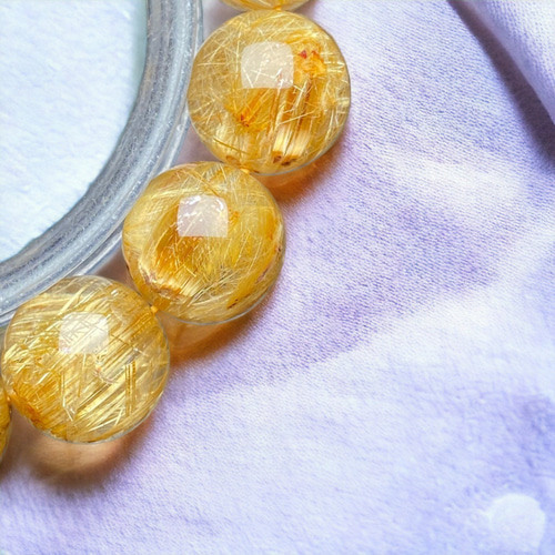 タイチンルチルクォーツ[oaUQ]キャッツアイ猫目 大珠14.3mm 超
