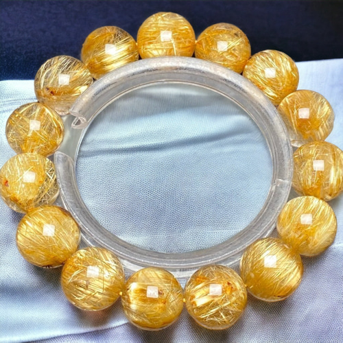タイチンルチルクォーツ[oaUQ]キャッツアイ猫目 大珠14.3mm 超