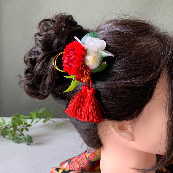 【和風クリップ特集】　アーティフィシャルフラワー　造花　髪飾り　ヘアアクセサリー　七五三　発表会　パーティー 13枚目の画像