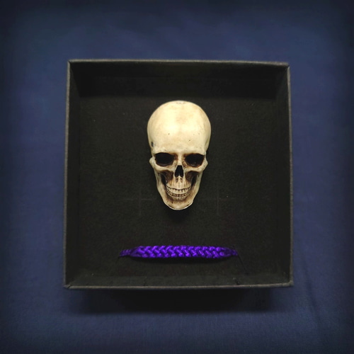 黒髑髏　髑髏　骸骨　根付け　刀傷　ドクロ 髑髏根付(どくろねづけ）劣化骨風 彫刻 キタニ浮世絵造形屋 通販