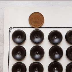 フランス製 ヴィンテージ プラスチックボタン ブラックブラウン 21mm (2個) 8枚目の画像