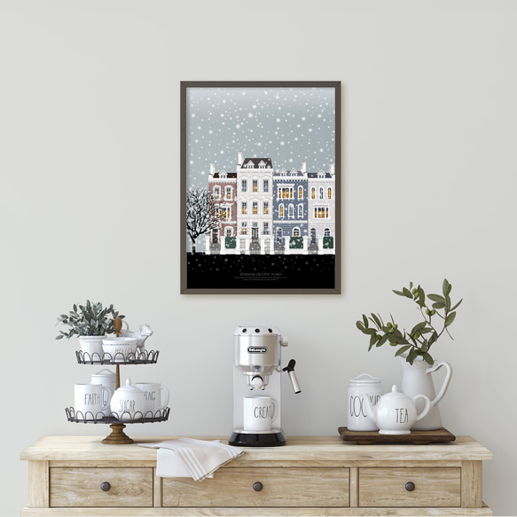 【四季の街  冬】インテリア アートポスター 冬空 雪  クリスマス　Étape63 10枚目の画像