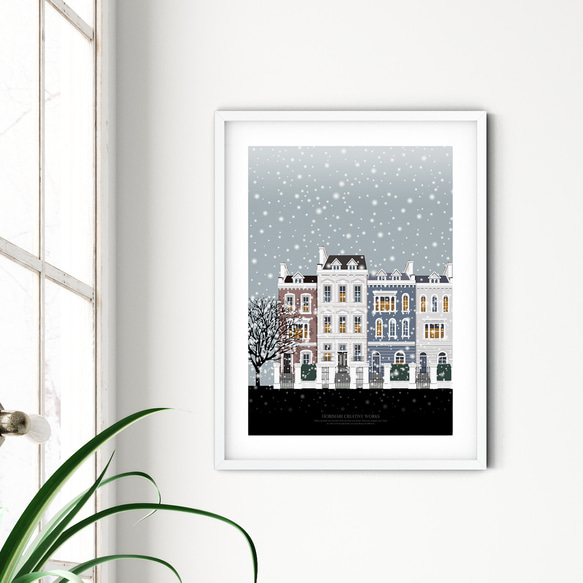 【四季の街  冬】インテリア アートポスター 冬空 雪  クリスマス　Étape63 7枚目の画像