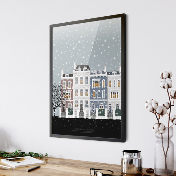 【四季の街  冬】インテリア アートポスター 冬空 雪  クリスマス　Étape63 9枚目の画像