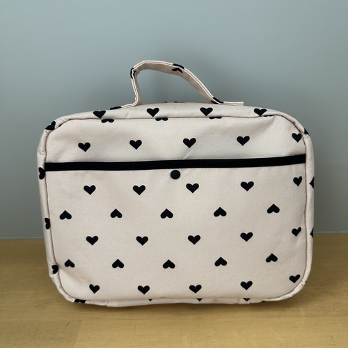 オーダー品 オムツポーチ ハート柄 白地×黒 ポーチ feltiere 通販