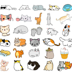 ステッカー 50枚 猫 ねこ ネコ シール ウォールステッカー 手帳 文具 インテリア 装飾 室内 壁紙シール 入園 3枚目の画像