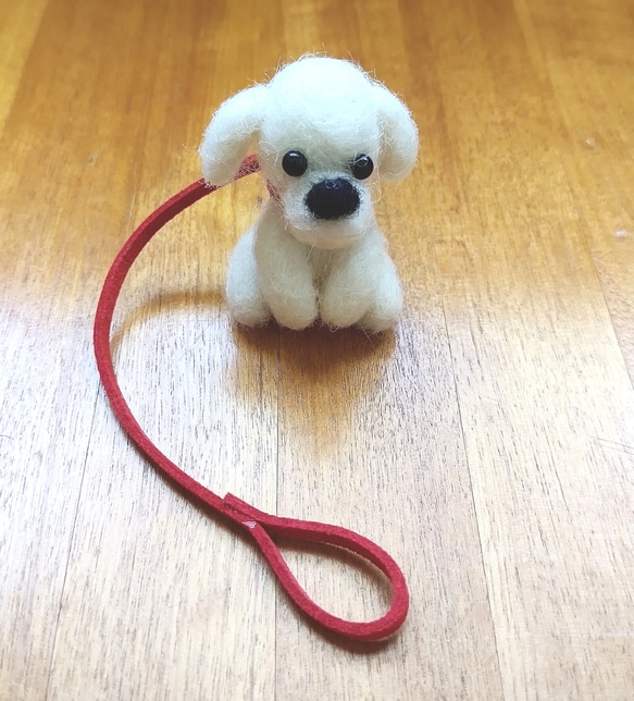 羊毛フェルト【犬】お散歩マルチーズちゃん 4枚目の画像