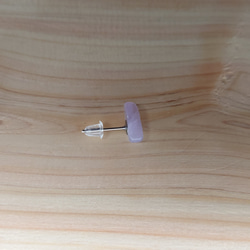 単品 フローライト (薄紫) ピアス サージカル仕様 キャッチはシリコン [36] FL_36 3枚目の画像