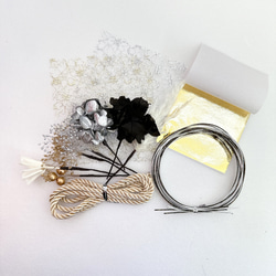 no.10 成人式　結婚式　髪飾り　ヘアアクセ　ヘアパーツ　金箔　銀箔　和装　 4枚目の画像