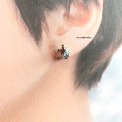 亀の甲羅には青空がある　片耳ブルートパーズと亀のピアス 5枚目の画像