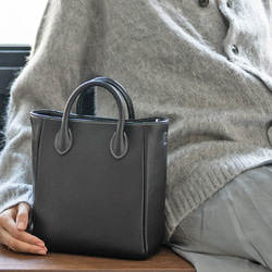 2way 縦型 本革 トートバッグ ショルダー取り外し/調整可 マグネット