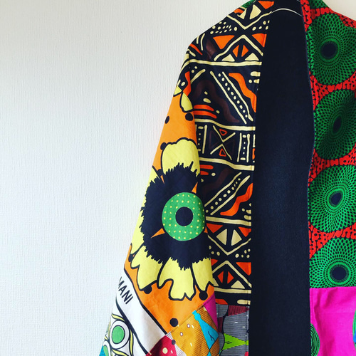 ☆くう☆ アフリカンバティック zakuchiku Momong コート アフリカンバティックのかけら集めてMomongaコート コート ZakuChiku