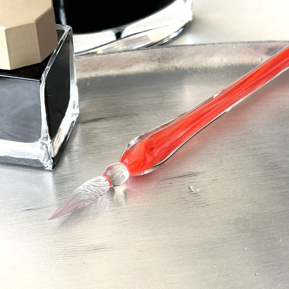 硝子工房きつねらんぷ ガラスペン 3本セット 海のガラスペン (細字) - 硝子