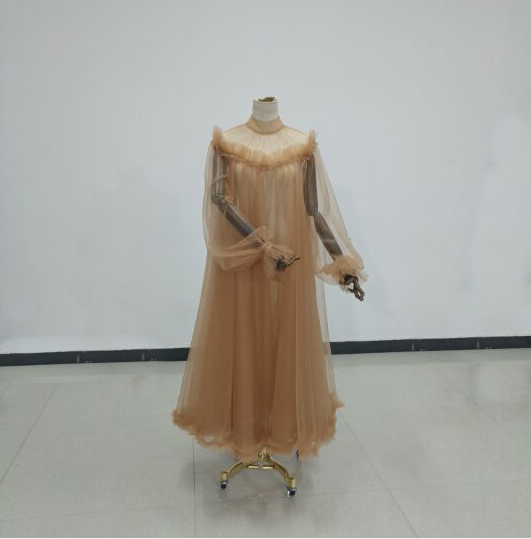 エレガント トップス マロン色 ソフトチュール お呼ばれ/二次会/2次会/合コン/デート/謝恩会/パーティー