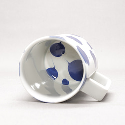 砥部焼 コーヒーカップ おしゃれ 陶器 「マグカップ ハート」 手作り 窯元 器工房 巳 mi-117 6枚目の画像