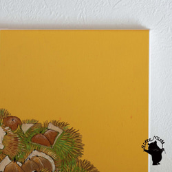 ハリネズミのアートパネル 秋  かわいい 3枚目の画像