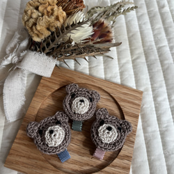 くま かぎ編みクリップピン ヘアピン ma_ya 通販 16614191｜Creema