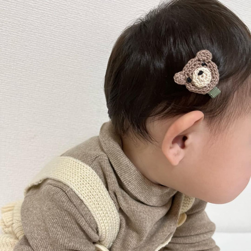 くま かぎ編みクリップピン ヘアピン ma_ya 通販 16614191