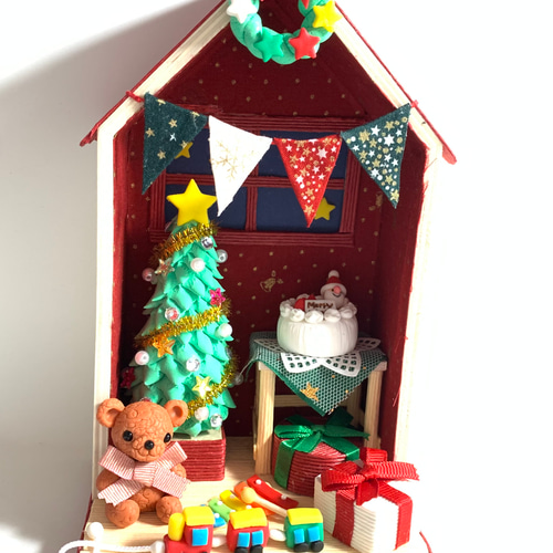 ドールハウス　ミニチュアクリスマスショップへようこそ Amazon | クリスマス ドール ハウス ミニチュア、クリスマス