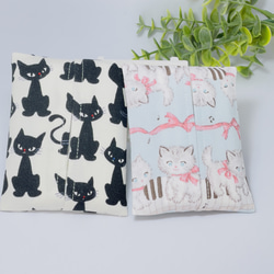 ☆在庫整理SALE☆猫ちゃん柄ミニポケットティッシュカバー2枚組【送料