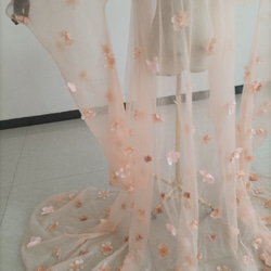美麗的花卉圖案刺繡淺粉紅色罩衫孕婦新娘/伴娘/婚禮 第4張的照片